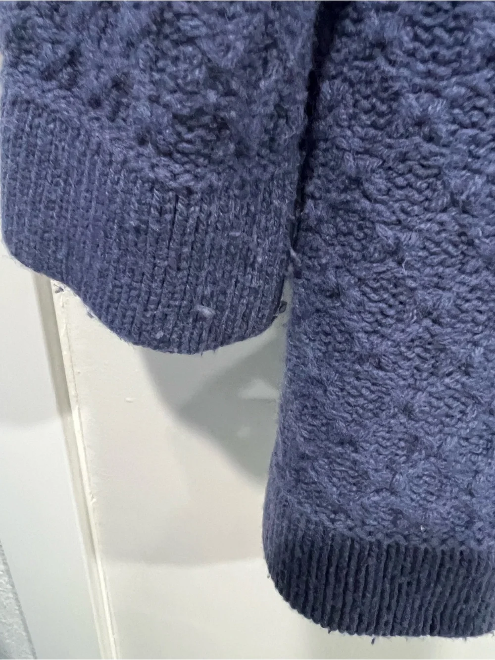 Boden Blue Textured Knit Button-Front Cardigan
